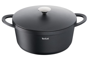 Caserola Tefal Trattoria E21853, 28 cm, Aluminiu, Antiaderent, Negru