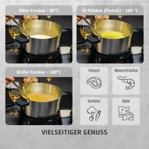 CASO Induktions-FonDue 1000W Fondue pentru 8 persoane Negru Timer 180 minute - Img 5