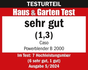 CASO PowerBlender B 2000 - Blender profesional, rezultat test: foarte bun, 30.000 rpm, vasul blender Tritan rezistent la spargere, fara BPA, sistem de lame 8 pliuri cu acoperire din titan, negru - Img 2