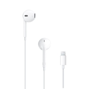 Casti audio Apple EarPods cu conector Lightning, design ergonomic, protectie impotriva apei
