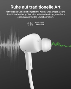 Casti audio Belkin SoundForm ANC cu conector USB-C, albe, cu microfon - Img 3