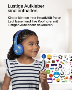 Casti audio Belkin SoundForm Mini, wireless, cu microfon, protectie auz, albastru - Img 8