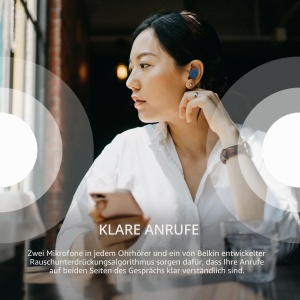 Casti audio Belkin SOUNDFORM Play, True Wireless, IPX5, 38 ore autonomie, Alb - Img 4
