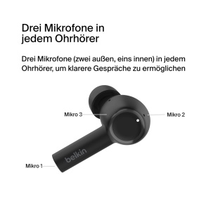 Casti audio Belkin SoundForm Pulse, Noise Cancelling, IPX5, Bluetooth 5.2, Negru - Img 6
