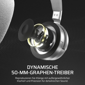 Casti audio Corsair Virtuoso MAX Wireless, 50mm, Bluetooth, Argintii - Img 3