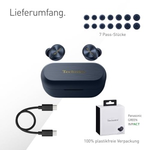 Casti audio in-ear Technics EAH-AZ80E-A, anulare zgomot, Bluetooth, albastru inchis - Img 10
