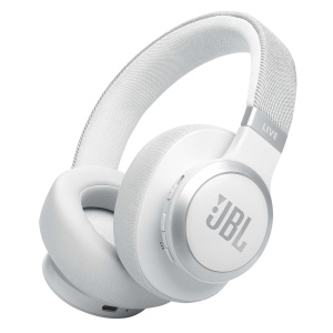 Casti audio JBL Live 770 NC, Bluetooth, 65 ore autonomie, Alb