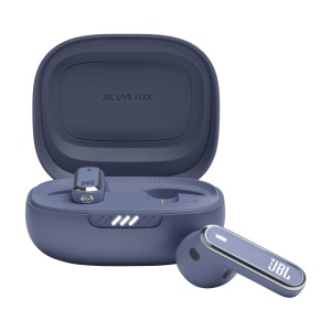 Casti audio JBL Live Flex, 40 ore autonomie, reducere zgomot, waterproof, bleu
