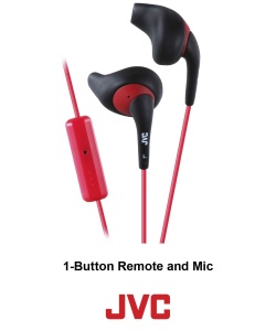 Casti audio JVC Gumy Sport, binaurale, cablu 1m, negru-rosu - Img 2