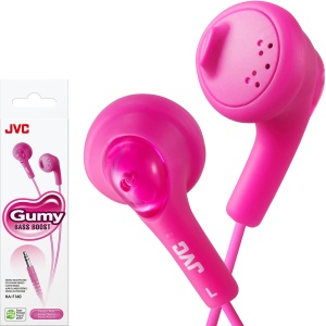 Casti audio JVC HAF160P, bass puternic, design oval, culoare roz