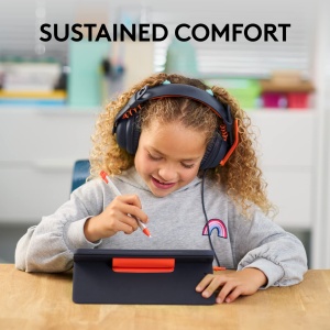 Casti audio Logitech Zone Learn, cu microfon, pentru copii, confortabile, 3,5 mm, bleu - Img 2