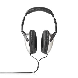 Casti audio Nedis cu cablu de 6 m, HiFi, ergonomice, argintiinegre - Img 1