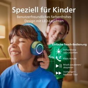 Casti audio PHILIPS TAK4200CT pentru copii, 45 ore autonomie, culoare Crystal Teal - Img 3