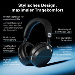Casti audio Sennheiser Momentum 5 cu anulare activa a zgomotului, 57h autonomie - Img 10