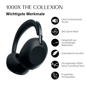Casti audio Sony 1000X THE COLLEXION, Noise Cancelling, Hi-Res Sound, Negru - Img 2