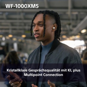 Casti audio Sony WF-1000XM5, Noise Cancelling, Bluetooth, Argintii - Img 8