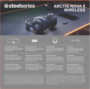 Casti audio SteelSeries Arctis Nova 5 Wireless - 60h autonomie, Negru, Multi-System - Img 11
