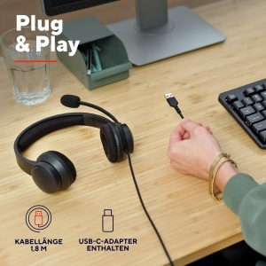 Casti audio Trust Roha II cu microfon, USB, Noise Cancelling, usoare - Img 5