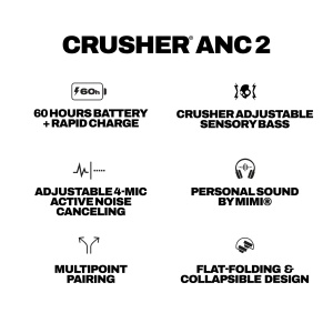 Casti audio wireless Skullcandy Crusher ANC 2, Noise Cancelling, Bass ajustabil, 50 ore autonomie - Img 10