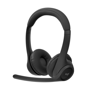 Casti Bluetooth fara fir Logitech Zone 300 cu microfon incl. anulare a zgomotului, compatibile cu Windows, Mac, Chrome, Linux, iOS, iPadOS, Android - Negru