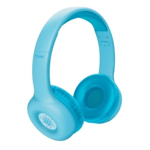 Casti Bluetooth Trust Nouna pentru copii cu limitator de volum (85dB) pentru copii de la 4 ani, Casti pliabile pe ureche cu microfon, 15 ore de redare, Casti pentru copii fara fir, albastru - Img 11