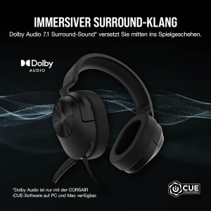 Casti gaming Corsair HS55 Surround Carbon Dolby 71 Compatibil PC PS5 Xbox - Img 2