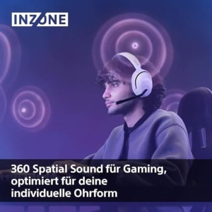 Casti gaming Sony INZONE H5, wireless, 28 ore autonomie, alb - Img 3