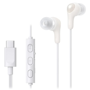 Casti JVC HA-FR9UC-W USB-C cu microfon telecomanda 3 butoane sunet clar Alb