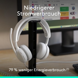 Casti Logitech Zone Wired 2 USB-C cu ANC Hibrid Adaptiv si Microfon cu Reducere de Zgomot - Alb - Img 8