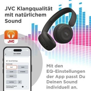 Casti wireless JVC HA-S59W-B 50 ore autonomie Bluetooth 53 microfon design pliabil negru mat - Img 6