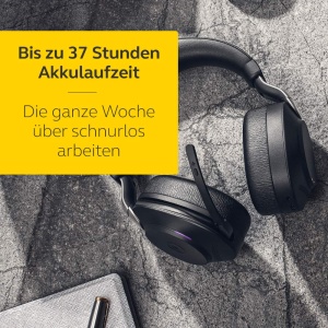 Casti wireless pentru PC Jabra Evolve2 85 - Anulare a zgomotului Casti stereo certificate Microsoft Teams cu baterie de lunga durata - Adaptor Bluetooth USB-C - Negru - Img 5
