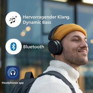 Casti wireless Philips TAH5209BK Bluetooth 65 ore autonomie Dynamic Bass Negru - Img 6