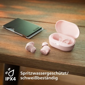 Casti wireless Philips TAT1209PK Bluetooth In Ear sunet natural bass dinamic roz - Img 5