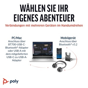 Casti wireless Poly Voyager 4320 UC cu microfon Noise Cancelling Bluetooth certificare Microsoft Teams - Img 5
