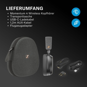 Casti wireless Sennheiser MOMENTUM 4 Noise Cancelling Bluetooth 60h autonomie NegruCupru - Img 8