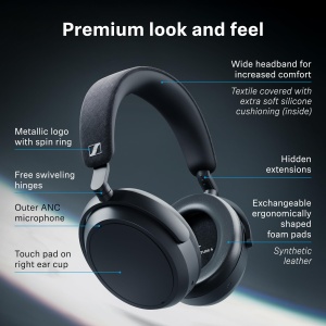 Casti wireless Sennheiser Momentum 4 Over-Ear Noise Cancelling Bluetooth Negru - Img 10