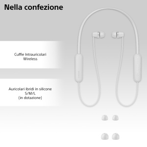 Casti wireless Sony WI-C100 Bluetooth 25 ore autonomie microfon integrat Alb - Img 6