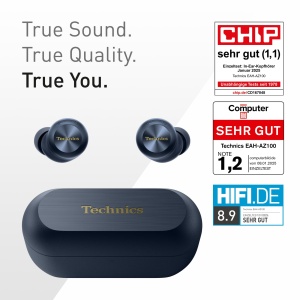 Casti wireless Technics EAH-AZ100E-A Noise Cancelling Bluetooth Multipoint Midnight Blue - Img 2