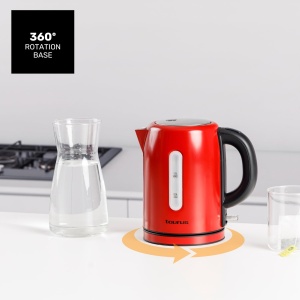 Ceainic electric Taurus Vintage Compact Red | 2400 W | 1 L | Baza 360deg | Oprire automata | LED | maner ergonomic | Viziera de apa | Otel inoxidabil | Indicator de cupa | Rosu - Img 8