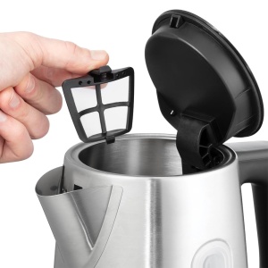 Ceainic Russell Hobbs (pentru apa calda, ceai sau cafea, capacitate de 1,7 l, otel inoxidabil, gura de scurgere perfecta, filtru de calcar detasabil si lavabil, indicator albastru stralucitor, 2400W) Heaton 27380-70 - Img 4
