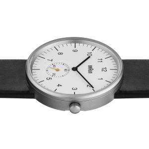 Ceas analogic pentru barbati Braun BN0024WHBKG, cadran alb, curea din piele neagra, 38mm - Img 5