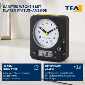 Ceas de perete TFA Dostmann Combo 60.1511.01.07 cu alarma digitala - Img 6