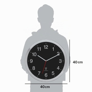 Ceas de perete TFA Dostmann XL, 60.3545.01, negru-silver, 40 cm - Img 3