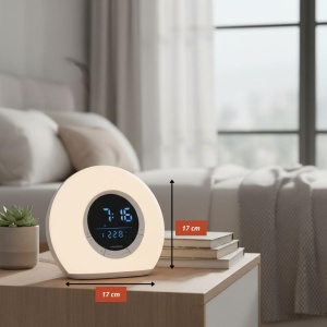 Ceas desteptator cu lumina naturala Grundig Tageslichtwecker, radio, Bluetooth, alb - Img 2