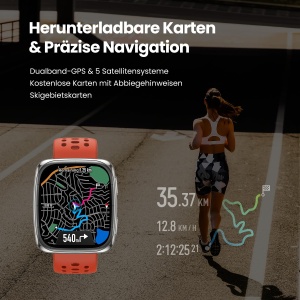 Ceas inteligent Amazfit Active 2, 43mm, AMOLED, GPS, 10 zile autonomie, banda din piele neagra - Img 4