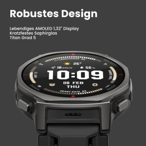 Ceas inteligent Amazfit T-Rex 3 Pro, 44 mm, AMOLED, GPS dual, 180 sporturi, negru-auriu - Img 2