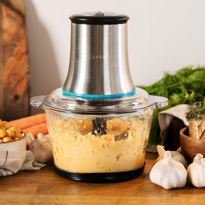 Cecotec Chopper ChopBeat 2000 Vindaloo Glass, 500W, tocare, zdrobire, taiere, 4 lame din otel inoxidabil, 2 viteze, recipient din sticla 500g, picioare din cauciuc antiderapant, se poate spala in masina de spalat vase - Img 9