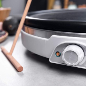 Cecotec Crepesmaker Fun Crepestone XL INOX. 1350 W, Otel inoxidabil, Placa cu acoperire antiaderenta si detasabila, Termostat reglabil, Rola si spatula incluse, 38 cm - Img 5