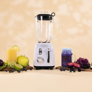 Cecotec Stand Mixer Retro Power Black Titanium RetroBlue putere maxima de 1200 W recipient din sticla de 15 L viteza reglabila 4 lame cu acoperire din - Img 3