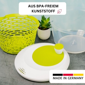 Centrifugare pentru salata Westmark, capacitate: 4,4 litri, o 23,5 cm, plastic, fara BPA, filare culoare: transparent/alb/verde, 243022EA - Img 2